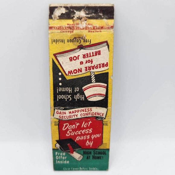 American School Success Art Vintage Matchbook American School Dont